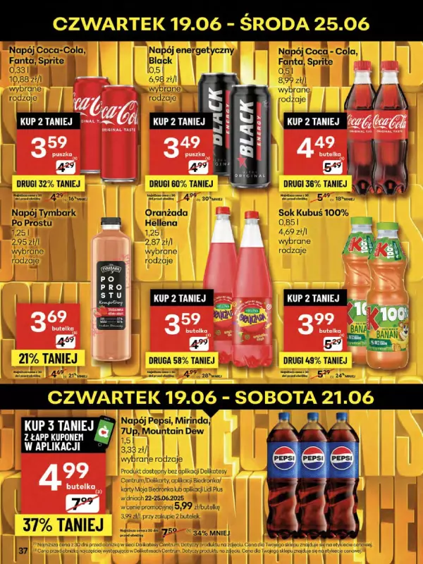 Delikatesy Centrum - gazetka promocyjna Gazetka od czwartku 19.06 do środy 25.06 - strona 37