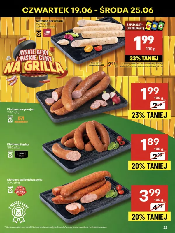 Delikatesy Centrum - gazetka promocyjna Gazetka od czwartku 19.06 do środy 25.06 - strona 22