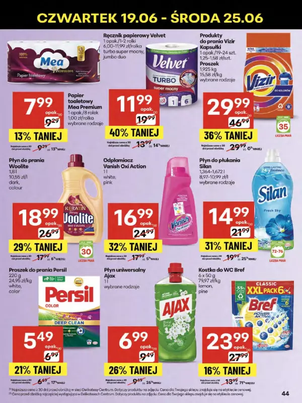 Delikatesy Centrum - gazetka promocyjna Gazetka od czwartku 19.06 do środy 25.06 - strona 44