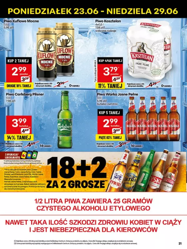 Delikatesy Centrum - gazetka promocyjna Gazetka  do niedzieli 29.06 - strona 31