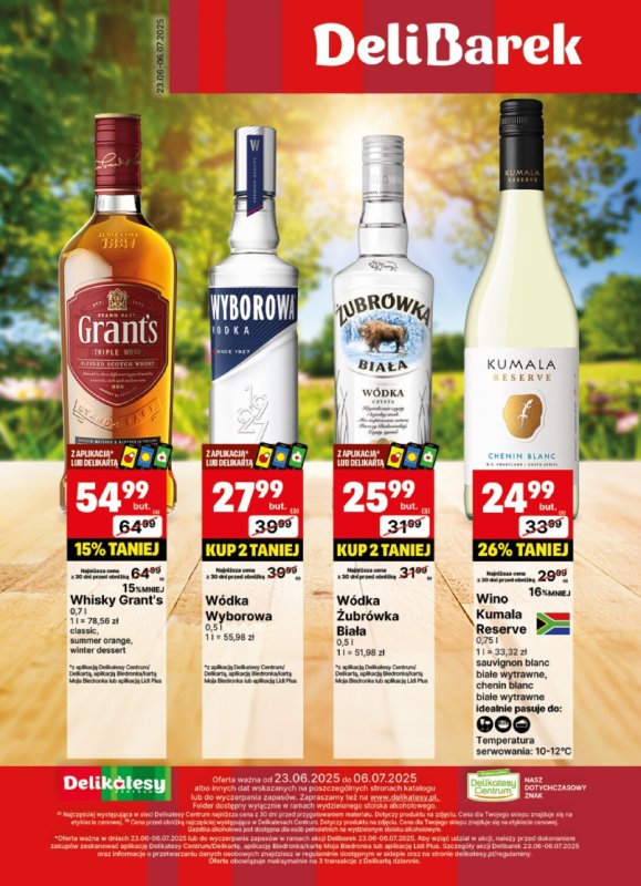 Delikatesy Centrum - gazetka promocyjna Gazetka alkoholowa od poniedziałku 23.06 do niedzieli 06.07