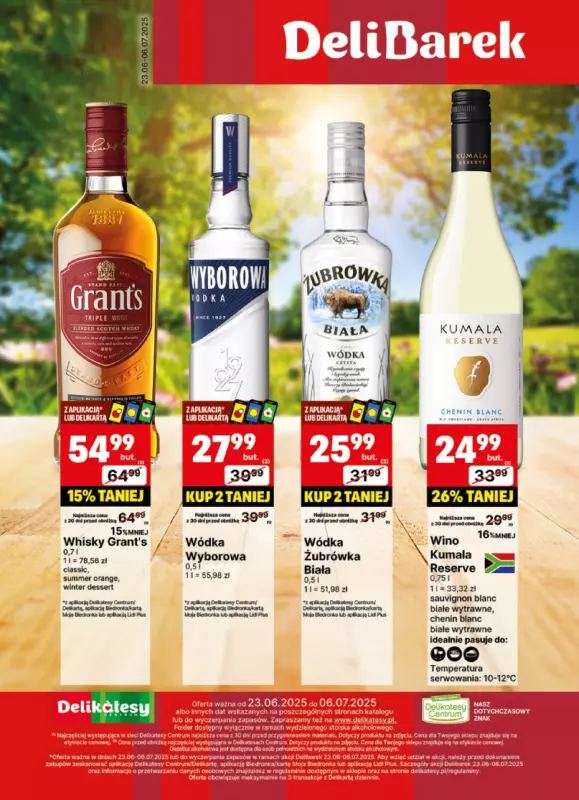 Delikatesy Centrum - gazetka promocyjna Gazetka alkoholowa od poniedziałku 23.06 do niedzieli 06.07