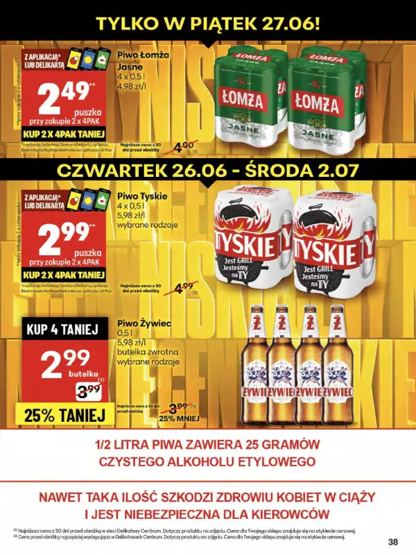 Delikatesy Centrum - gazetka promocyjna Gazetka od czwartku 26.06 do środy 02.07 - strona 38