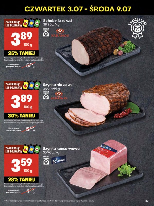 Delikatesy Centrum - gazetka promocyjna Gazetka  do środy 09.07 - strona 23