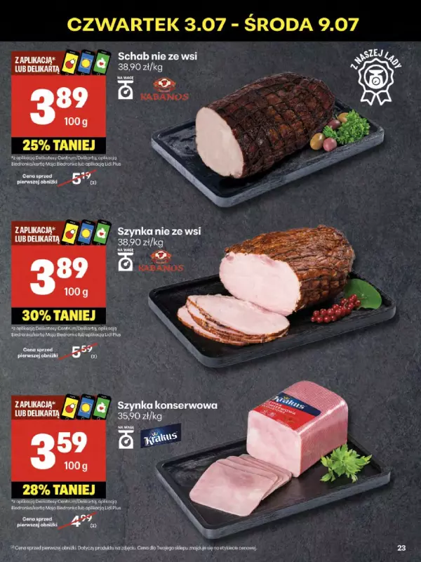 Delikatesy Centrum - gazetka promocyjna Gazetka  do środy 09.07 - strona 23