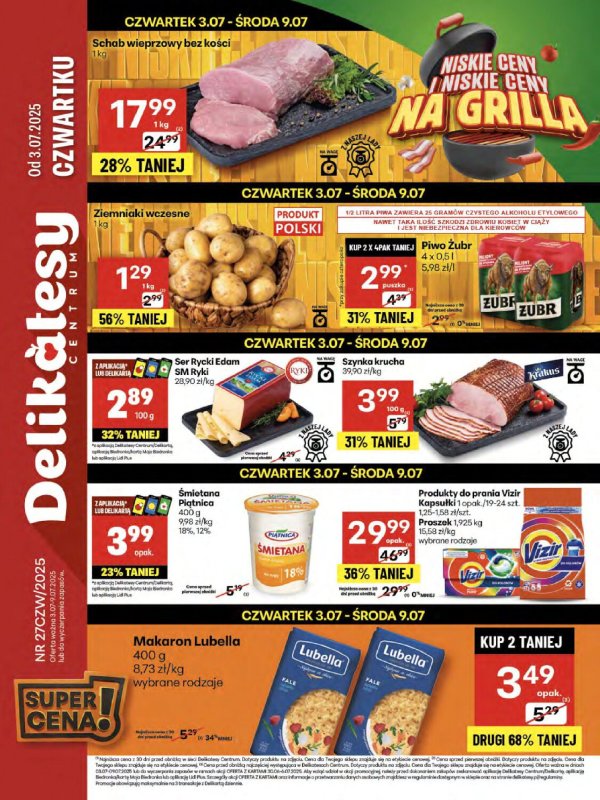 Delikatesy Centrum - gazetka promocyjna Gazetka  do środy 09.07