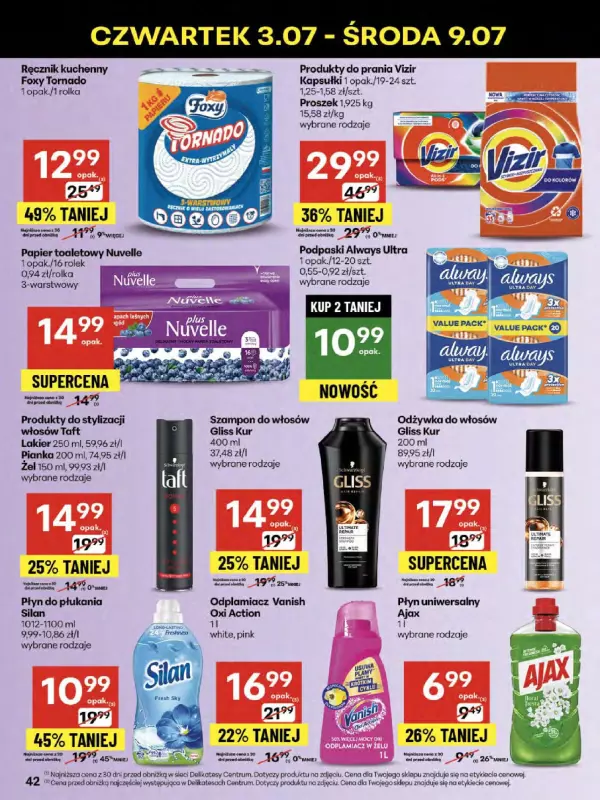 Delikatesy Centrum - gazetka promocyjna Gazetka  do środy 09.07 - strona 42