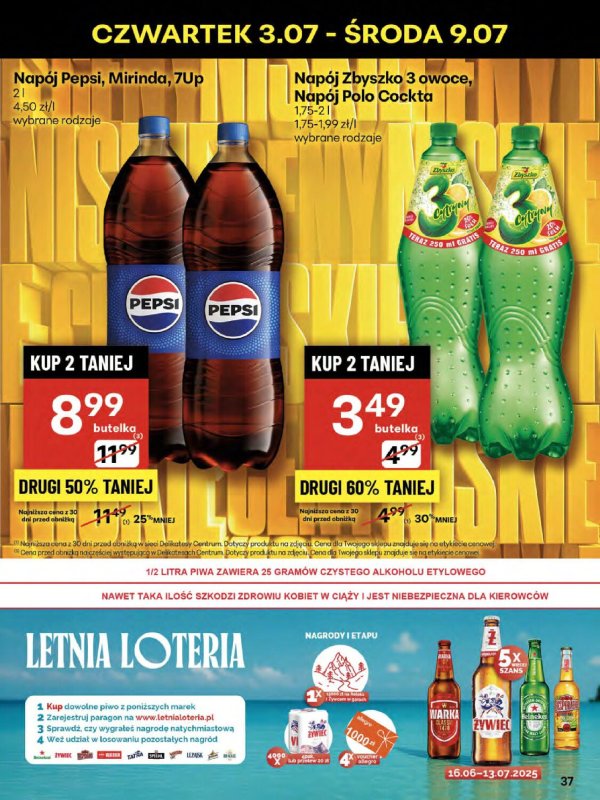 Delikatesy Centrum - gazetka promocyjna Gazetka  do środy 09.07 - strona 37