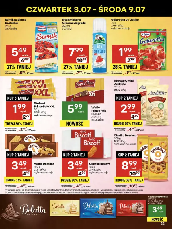 Delikatesy Centrum - gazetka promocyjna Gazetka  do środy 09.07 - strona 33