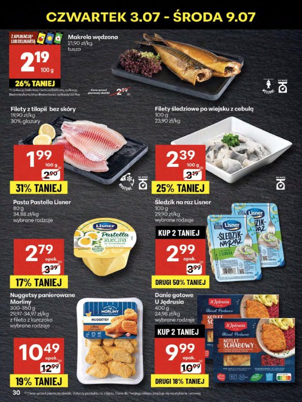 Delikatesy Centrum - gazetka promocyjna Gazetka  do środy 09.07 - strona 30