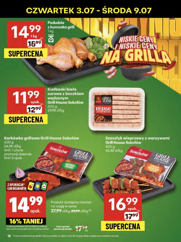 Delikatesy Centrum - gazetka promocyjna Gazetka  do środy 09.07 - strona 18