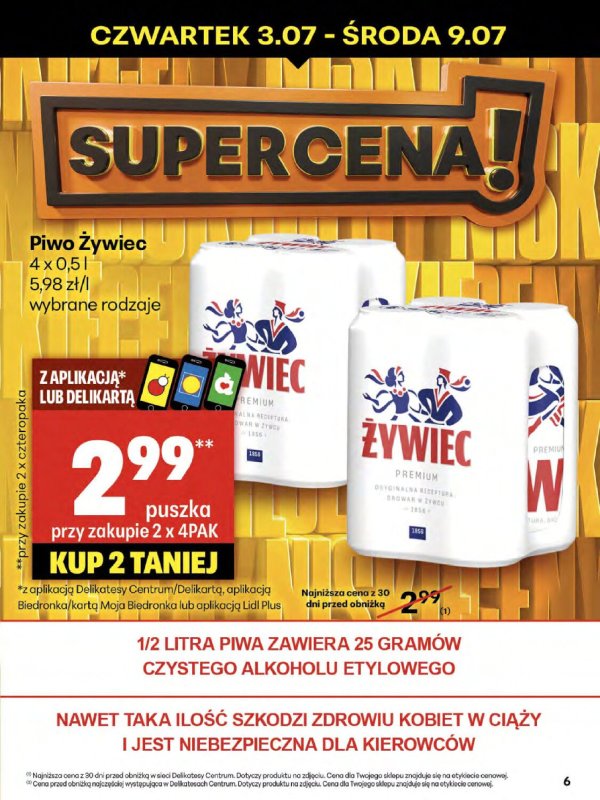 Delikatesy Centrum - gazetka promocyjna Gazetka  do środy 09.07 - strona 6