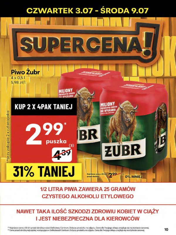 Delikatesy Centrum - gazetka promocyjna Gazetka  do środy 09.07 - strona 10