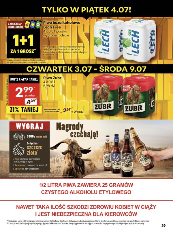 Delikatesy Centrum - gazetka promocyjna Gazetka  do środy 09.07 - strona 39