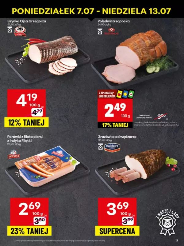 Delikatesy Centrum - gazetka promocyjna Gazetka  do niedzieli 13.07 - strona 17
