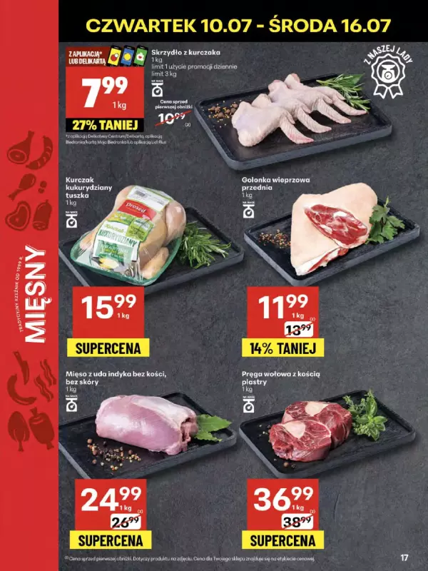Delikatesy Centrum - gazetka promocyjna Gazetka  do środy 16.07 - strona 17