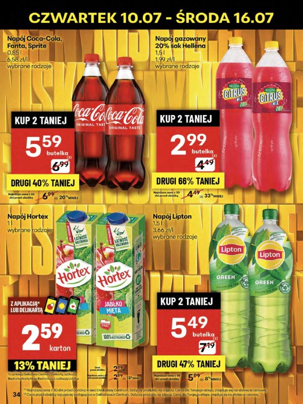 Delikatesy Centrum - gazetka promocyjna Gazetka  do środy 16.07 - strona 34