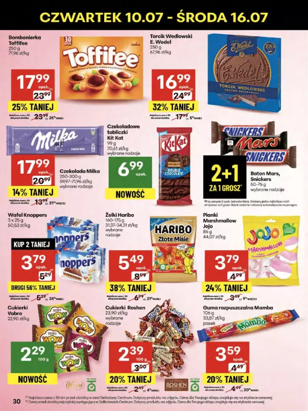 Delikatesy Centrum - gazetka promocyjna Gazetka  do środy 16.07 - strona 30