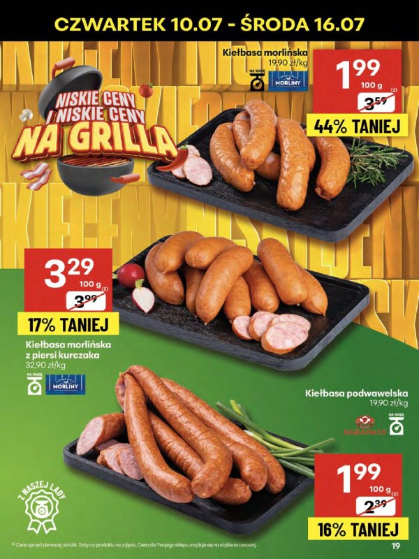 Delikatesy Centrum - gazetka promocyjna Gazetka  do środy 16.07 - strona 19