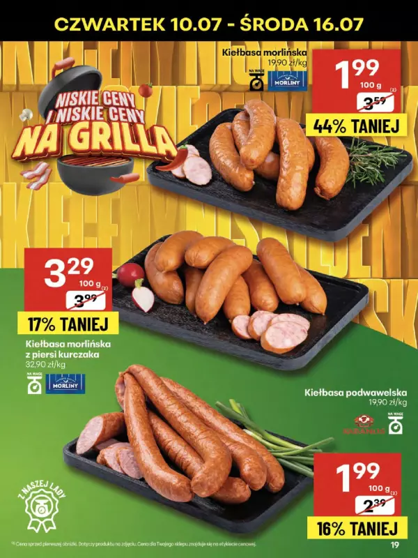 Delikatesy Centrum - gazetka promocyjna Gazetka  do środy 16.07 - strona 19