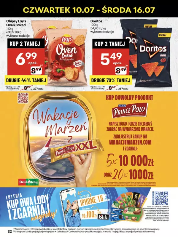 Delikatesy Centrum - gazetka promocyjna Gazetka  do środy 16.07 - strona 32