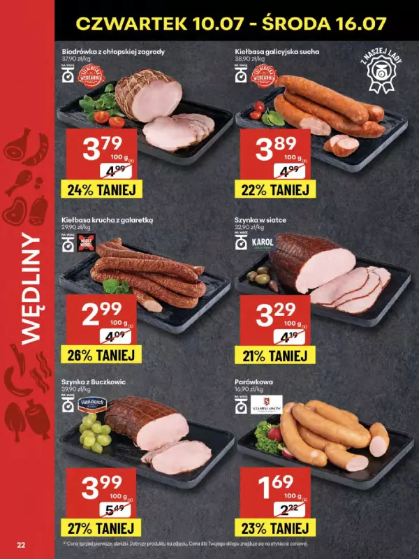 Delikatesy Centrum - gazetka promocyjna Gazetka  do środy 16.07 - strona 22