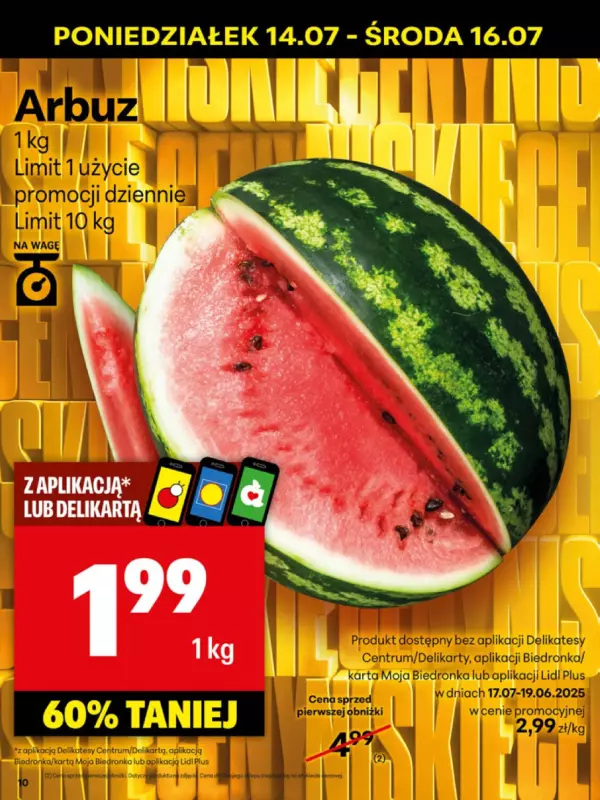 Delikatesy Centrum - gazetka promocyjna Gazetka od poniedziałku 14.07 do niedzieli 20.07 - strona 10