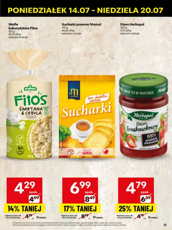 Delikatesy Centrum - gazetka promocyjna Gazetka od poniedziałku 14.07 do niedzieli 20.07 - strona 27