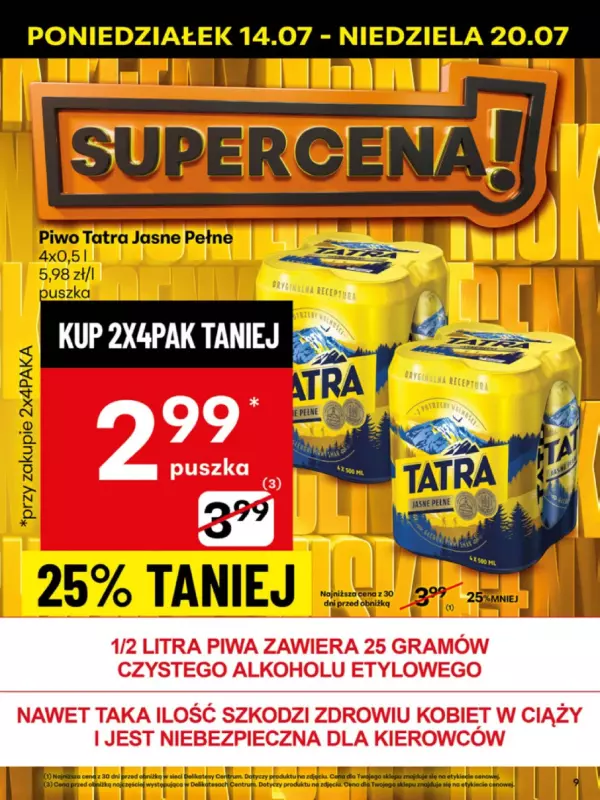 Delikatesy Centrum - gazetka promocyjna Gazetka od poniedziałku 14.07 do niedzieli 20.07 - strona 9