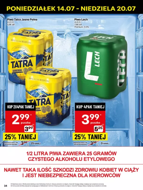 Delikatesy Centrum - gazetka promocyjna Gazetka od poniedziałku 14.07 do niedzieli 20.07 - strona 34