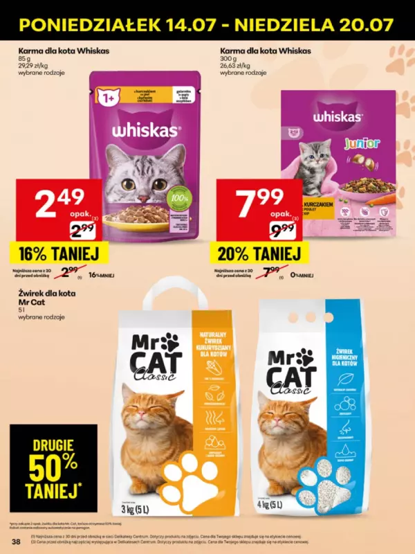 Delikatesy Centrum - gazetka promocyjna Gazetka od poniedziałku 14.07 do niedzieli 20.07 - strona 38