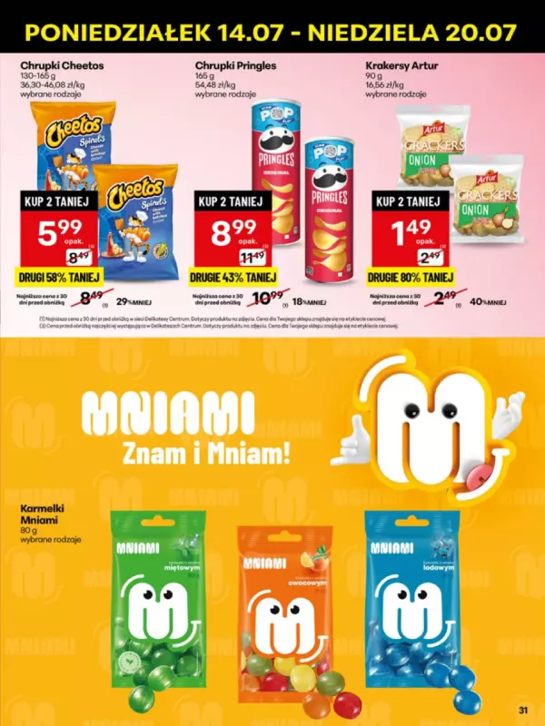 Delikatesy Centrum - gazetka promocyjna Gazetka od poniedziałku 14.07 do niedzieli 20.07 - strona 31