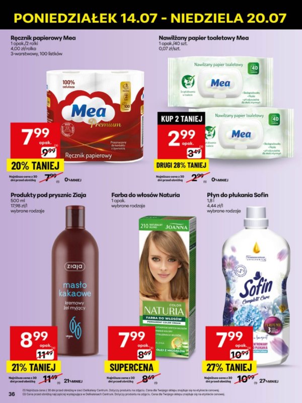 Delikatesy Centrum - gazetka promocyjna Gazetka od poniedziałku 14.07 do niedzieli 20.07 - strona 36