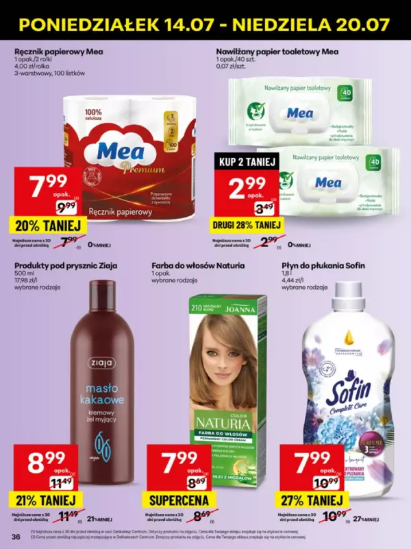 Delikatesy Centrum - gazetka promocyjna Gazetka od poniedziałku 14.07 do niedzieli 20.07 - strona 36
