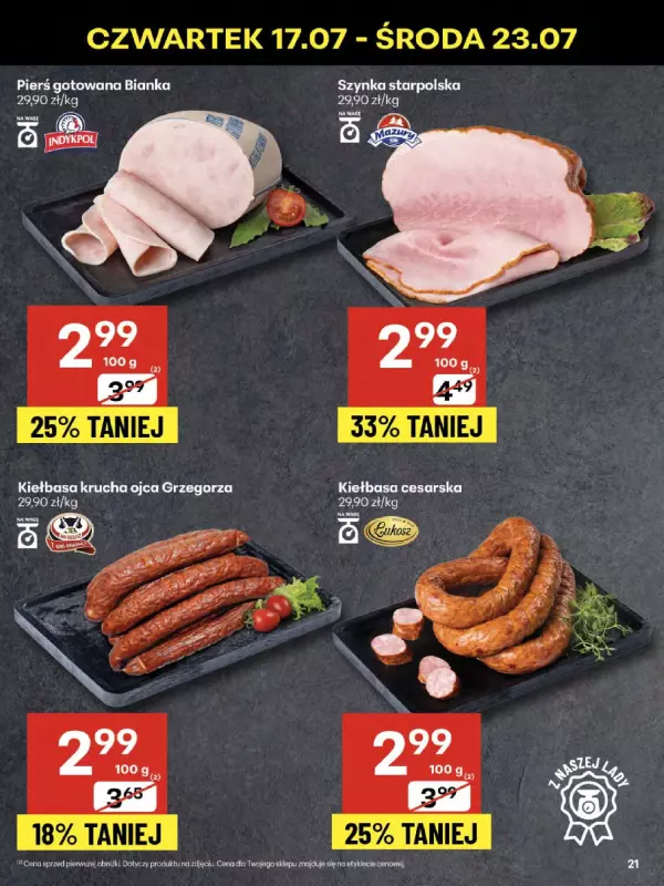 Delikatesy Centrum - gazetka promocyjna Gazetka od czwartku 17.07 do środy 23.07 - strona 21