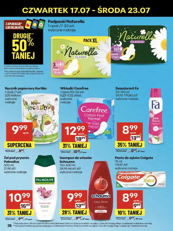 Delikatesy Centrum - gazetka promocyjna Gazetka od czwartku 17.07 do środy 23.07 - strona 38