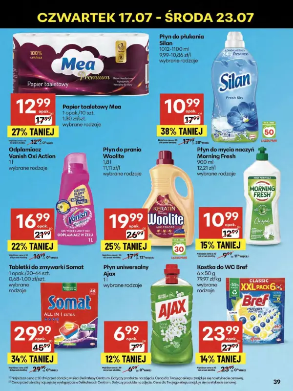 Delikatesy Centrum - gazetka promocyjna Gazetka od czwartku 17.07 do środy 23.07 - strona 39