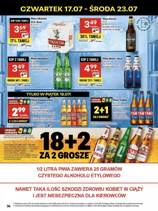 Delikatesy Centrum - gazetka promocyjna Gazetka od czwartku 17.07 do środy 23.07 - strona 36