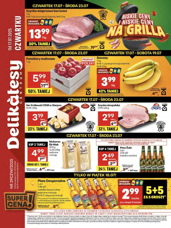 Delikatesy Centrum - gazetka promocyjna Gazetka od czwartku 17.07 do środy 23.07