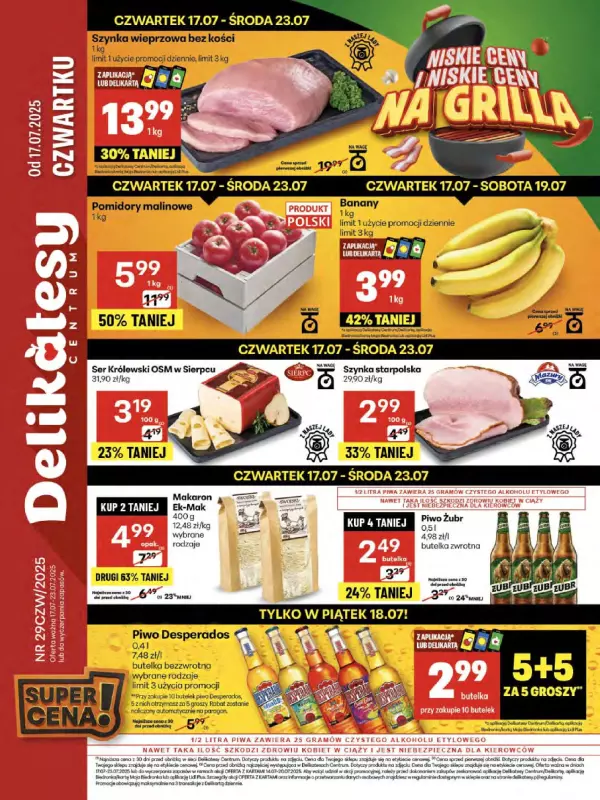 Delikatesy Centrum - gazetka promocyjna Gazetka od czwartku 17.07 do środy 23.07