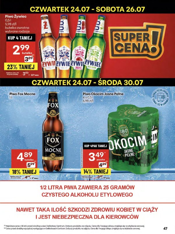 Delikatesy Centrum - gazetka promocyjna Gazetka od czwartku  do środy 30.07 - strona 47