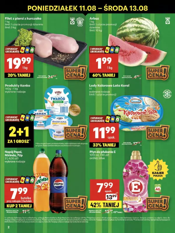 Delikatesy Centrum - gazetka promocyjna Gazetka  do środy 13.08 - strona 2