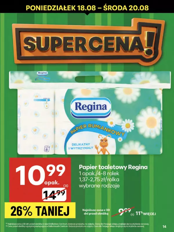 Delikatesy Centrum - gazetka promocyjna Gazetka  do środy 20.08 - strona 14