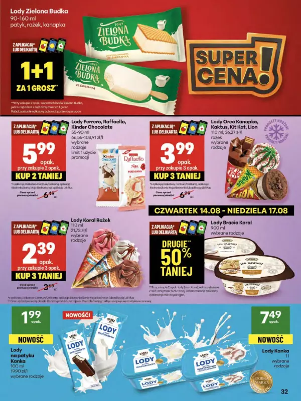 Delikatesy Centrum - gazetka promocyjna Gazetka  do środy 20.08 - strona 32