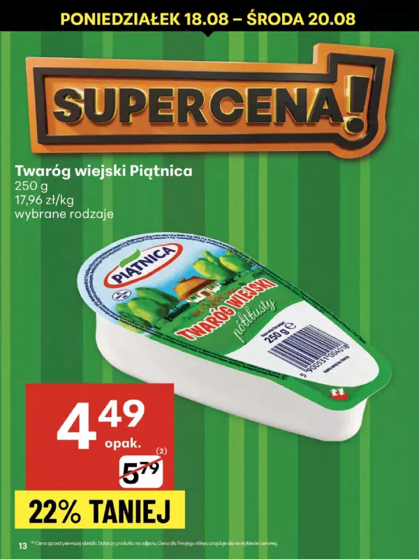 Delikatesy Centrum - gazetka promocyjna Gazetka  do środy 20.08 - strona 13