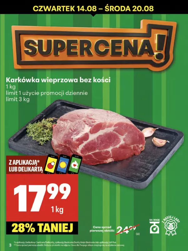 Delikatesy Centrum - gazetka promocyjna Gazetka  do środy 20.08 - strona 3