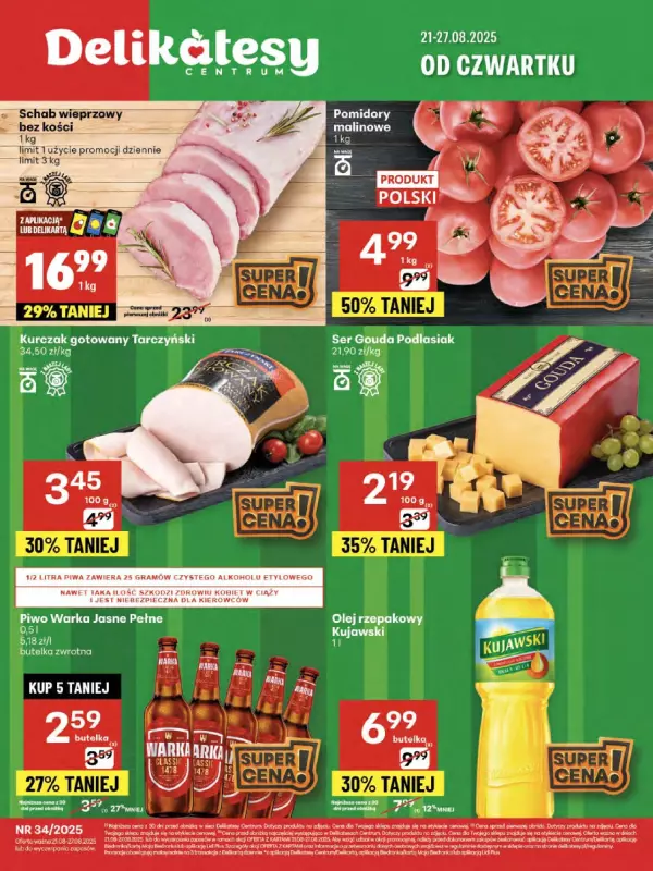 Delikatesy Centrum - gazetka promocyjna Gazetka  do środy 27.08