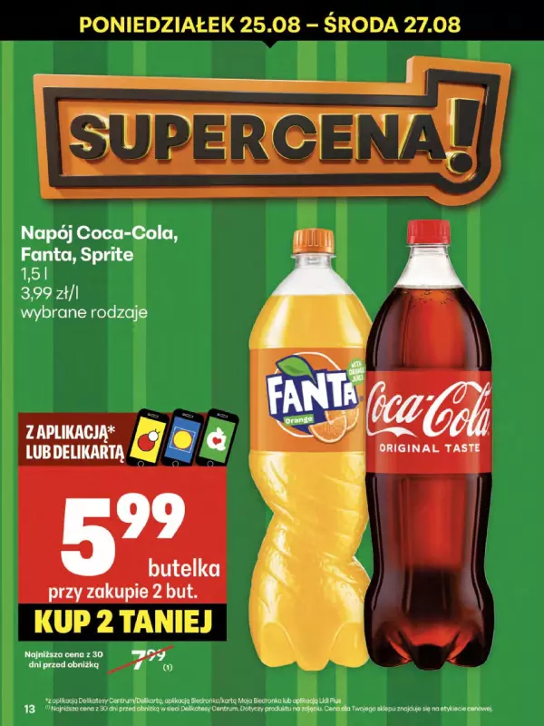 Delikatesy Centrum - gazetka promocyjna Gazetka  do środy 27.08 - strona 13
