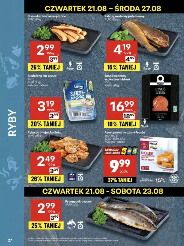 Delikatesy Centrum - gazetka promocyjna Gazetka  do środy 27.08 - strona 27
