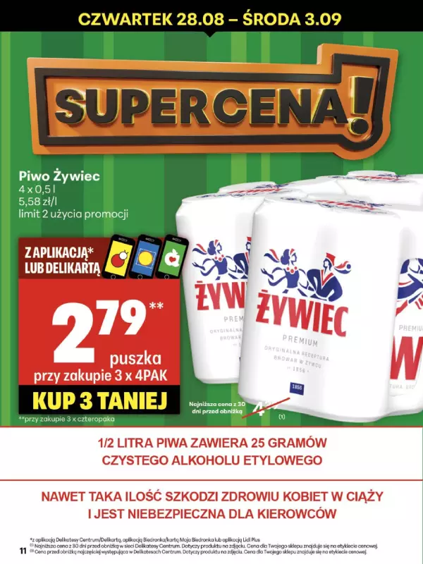 Delikatesy Centrum - gazetka promocyjna Gazetka  do środy 03.09 - strona 11